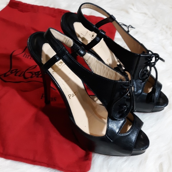 red bottom strappy heels